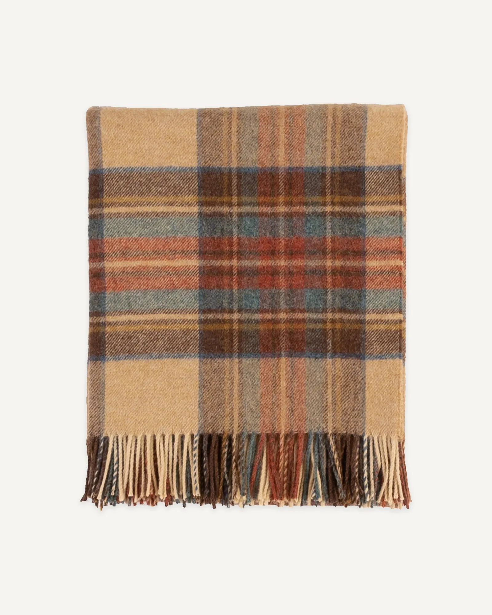 Highland Tweed Lambs Wool Plaid Throw