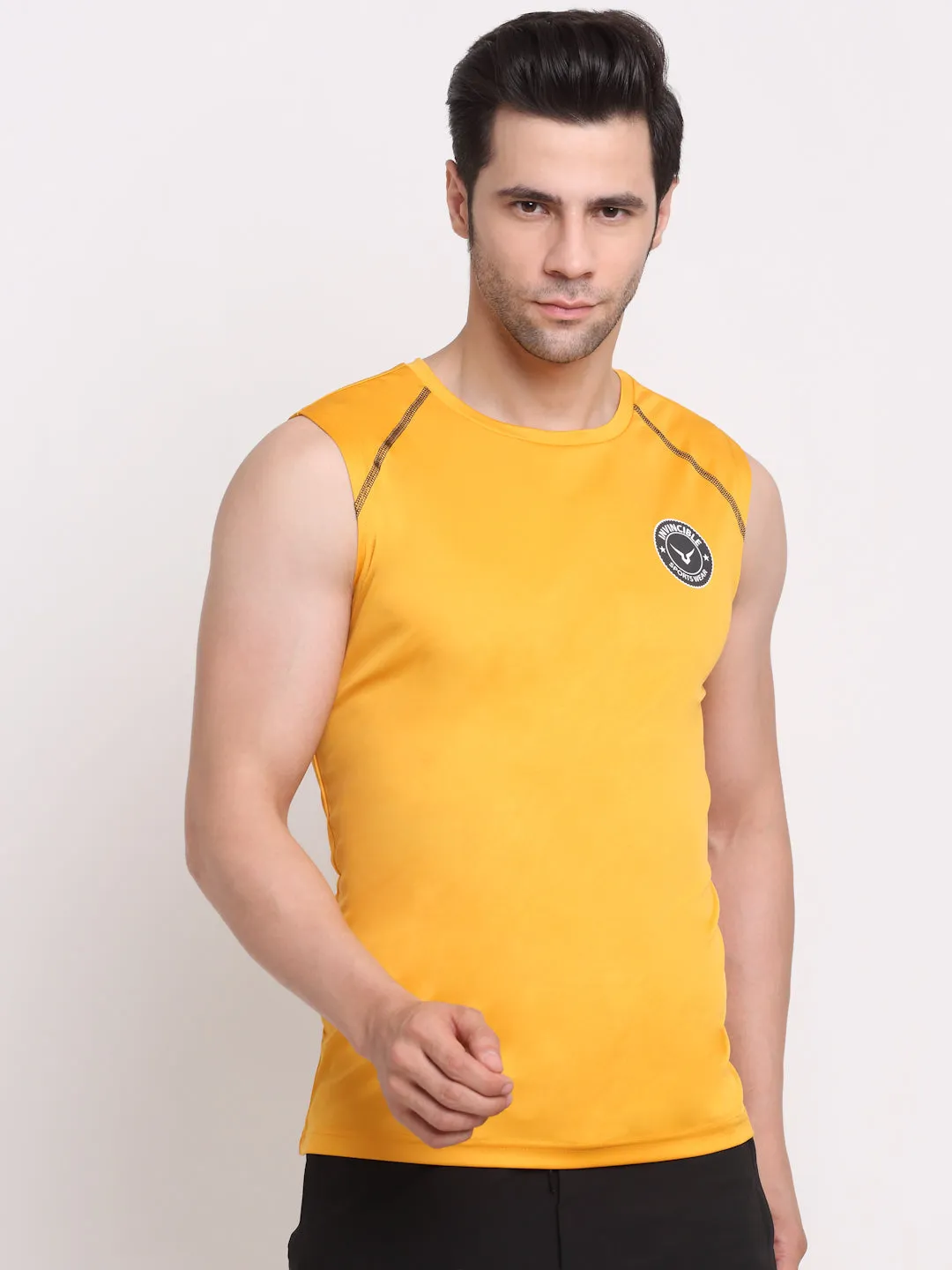 Invincible Men's Sleeveless Tee With Detail