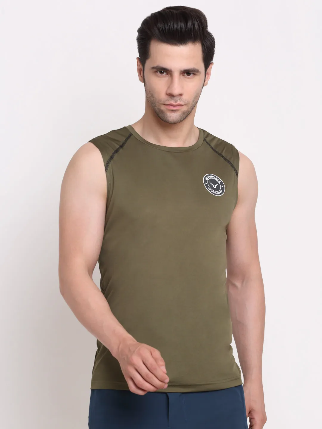 Invincible Men's Sleeveless Tee With Detail