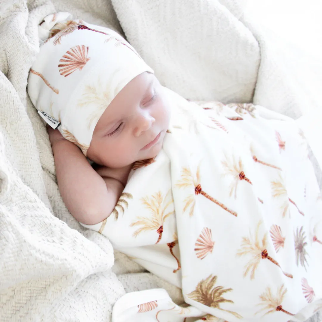 Jersey Swaddle & Beanie - Summer Palm