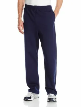 Jerzees NuBlend Plain Navy Open Bottom Sweatpants