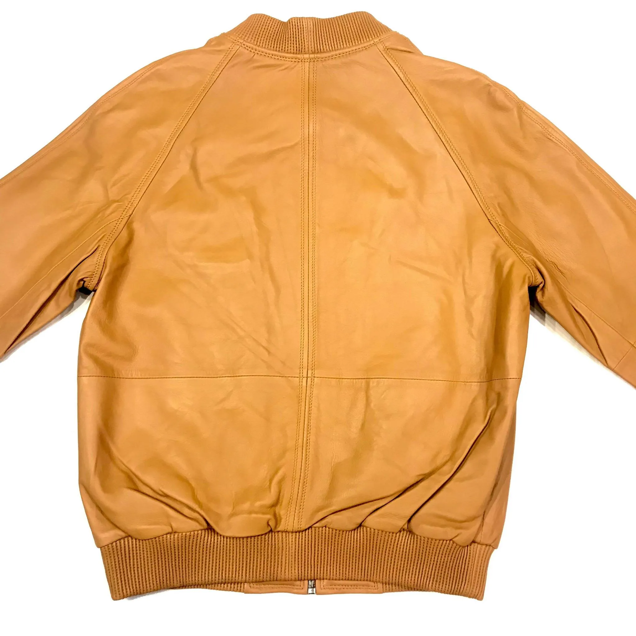 Kashani Beige Naked Lambskin Bomber Jacket