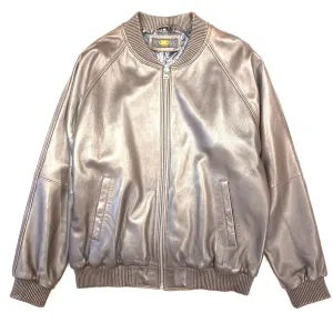 Kashani Chocolate Brown Naked Lambskin Bomber Jacket