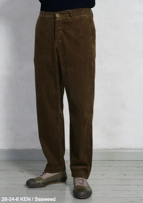 KEN Elephant Cord Wide Cut Trousers | Seaweed