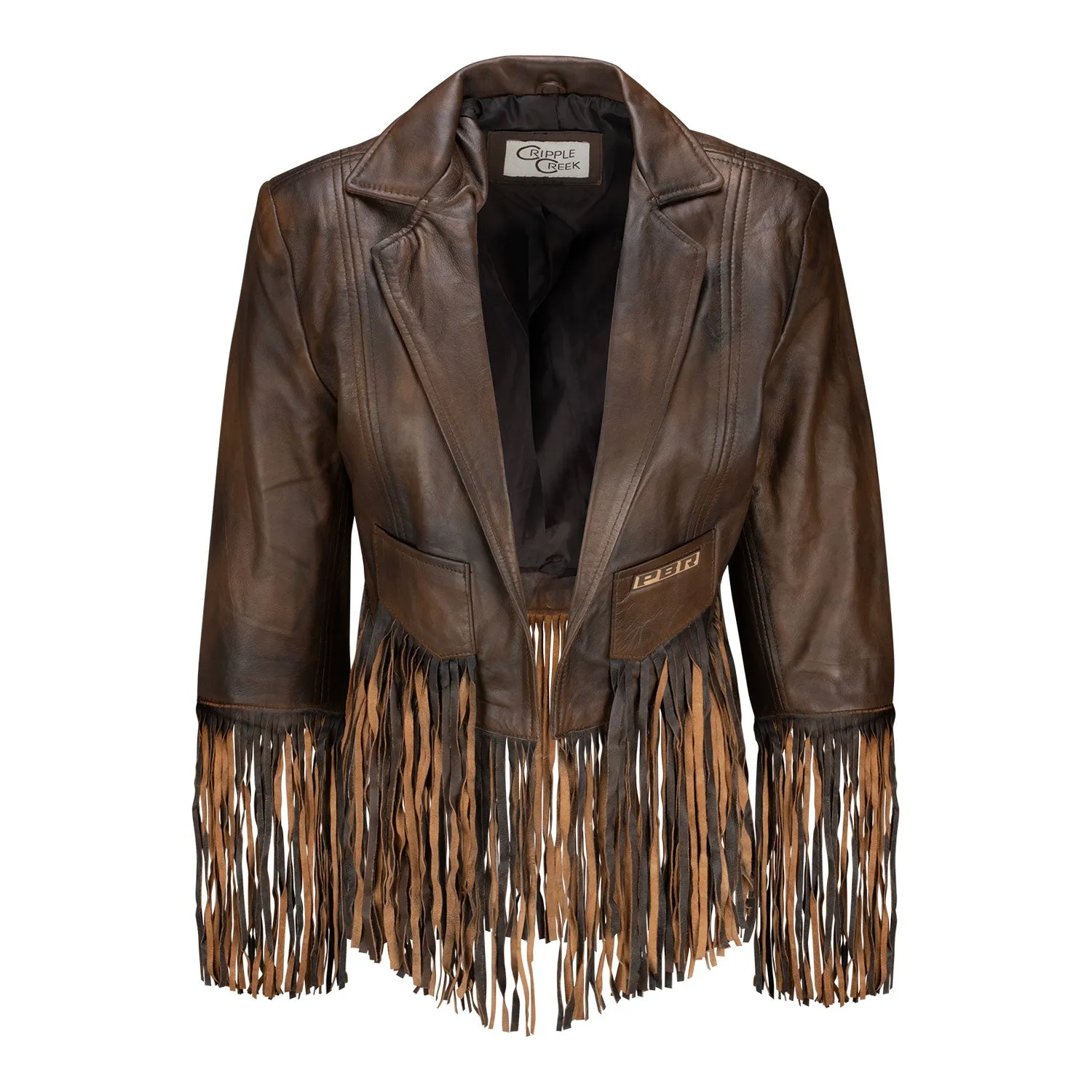 Ladies Cropped Fringe Jacket