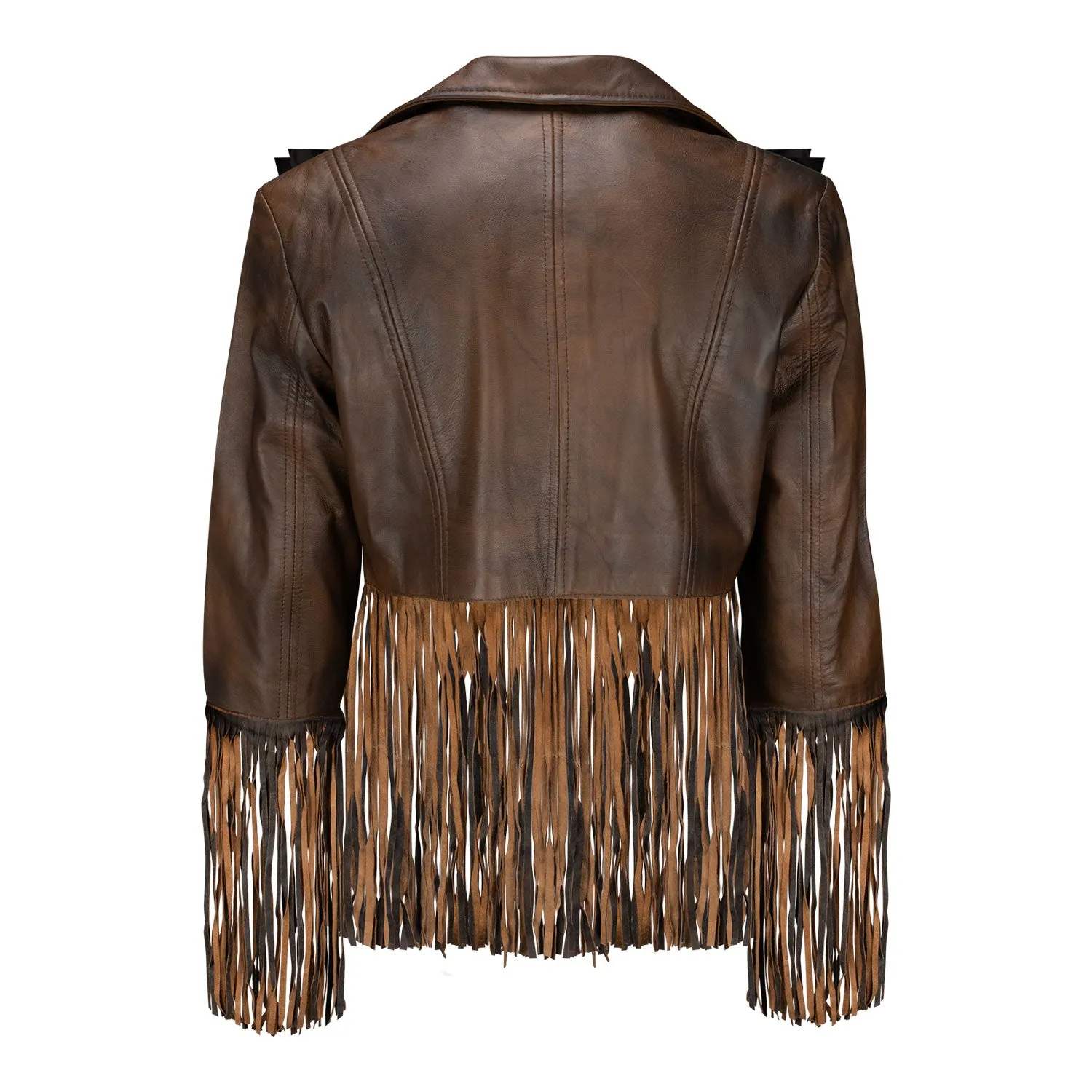 Ladies Cropped Fringe Jacket