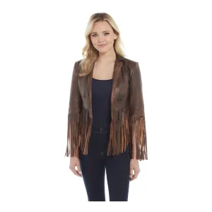 Ladies Cropped Fringe Jacket