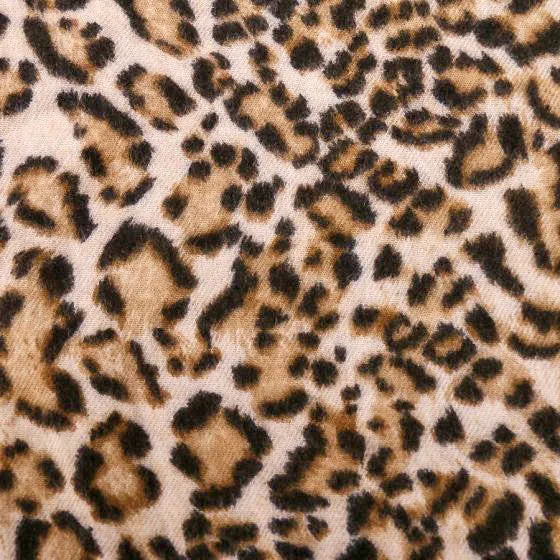 LARGE BEIGE SUPER SOFT FLEECE FEEL LEOPARD PRINT SCARF