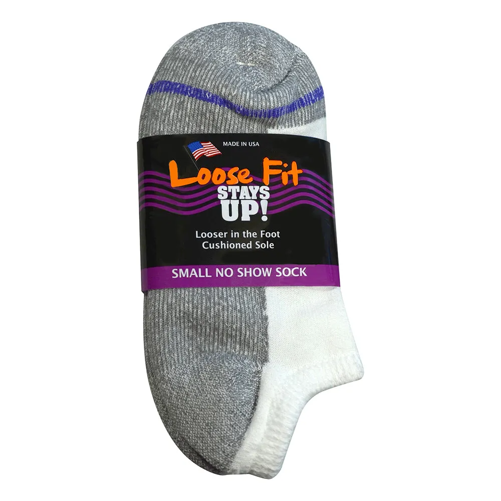 Loose Fit Stays Up Cotton Casual No Show Socks