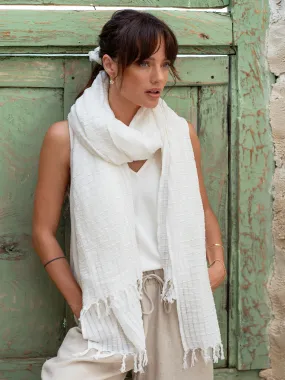 Lugano Cotton Scarf White