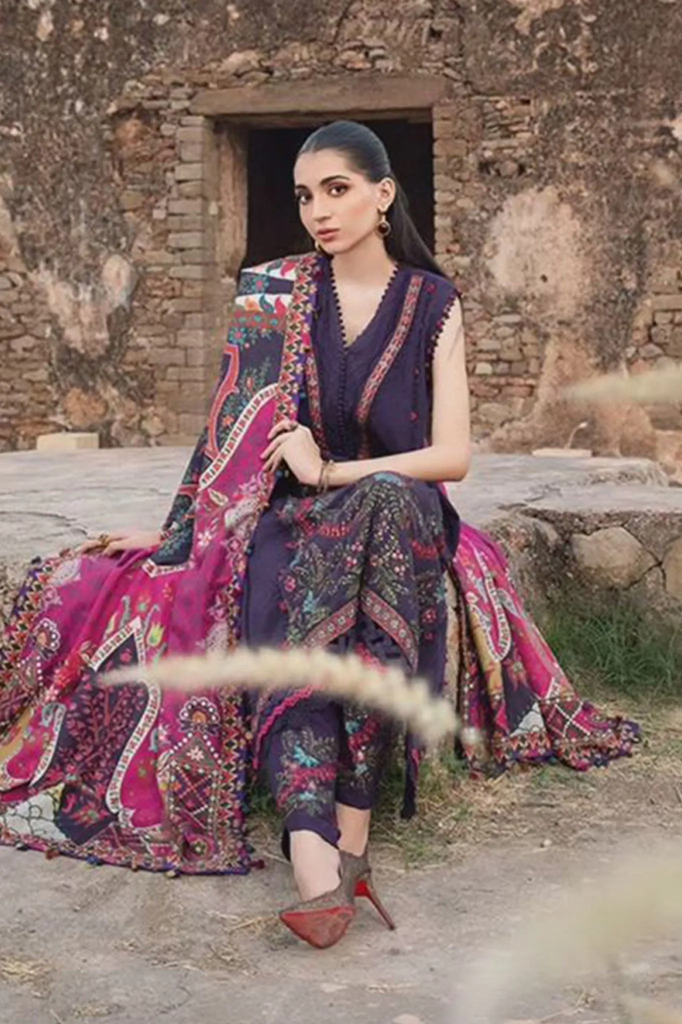 M Prints By Maria B Unstitched 3 Piece Winter Edition Collection'2024-02-A