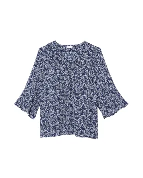 Magnolia Blouse | Navy / White