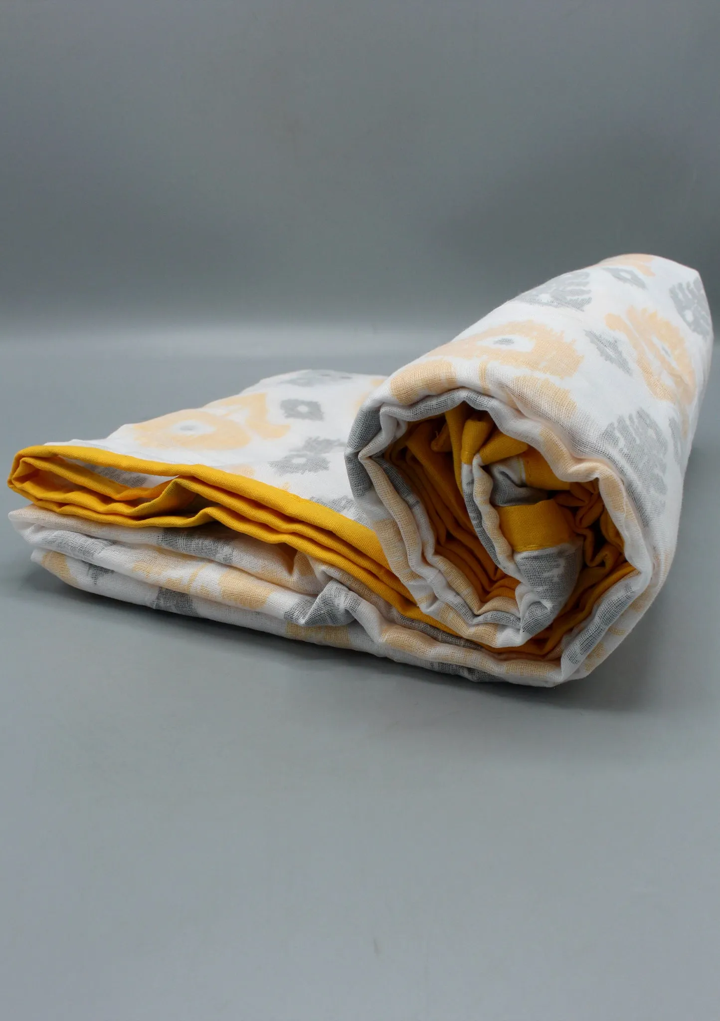 Malmal-Dhaka  Handwoven Three Layer Yellow Blanket