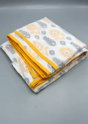 Malmal-Dhaka  Handwoven Three Layer Yellow Blanket