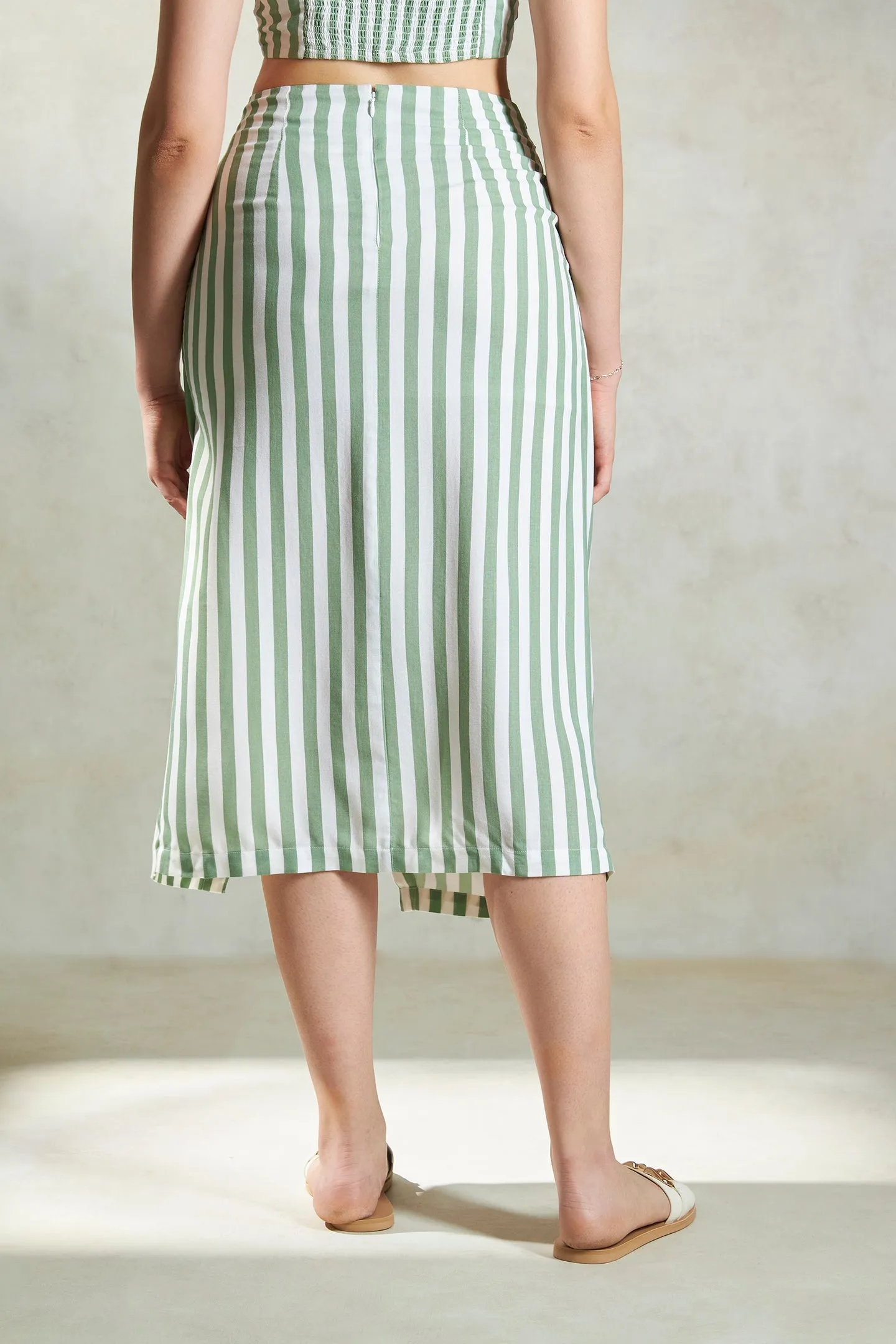 Manila Skirt|Striped Midi Skirt