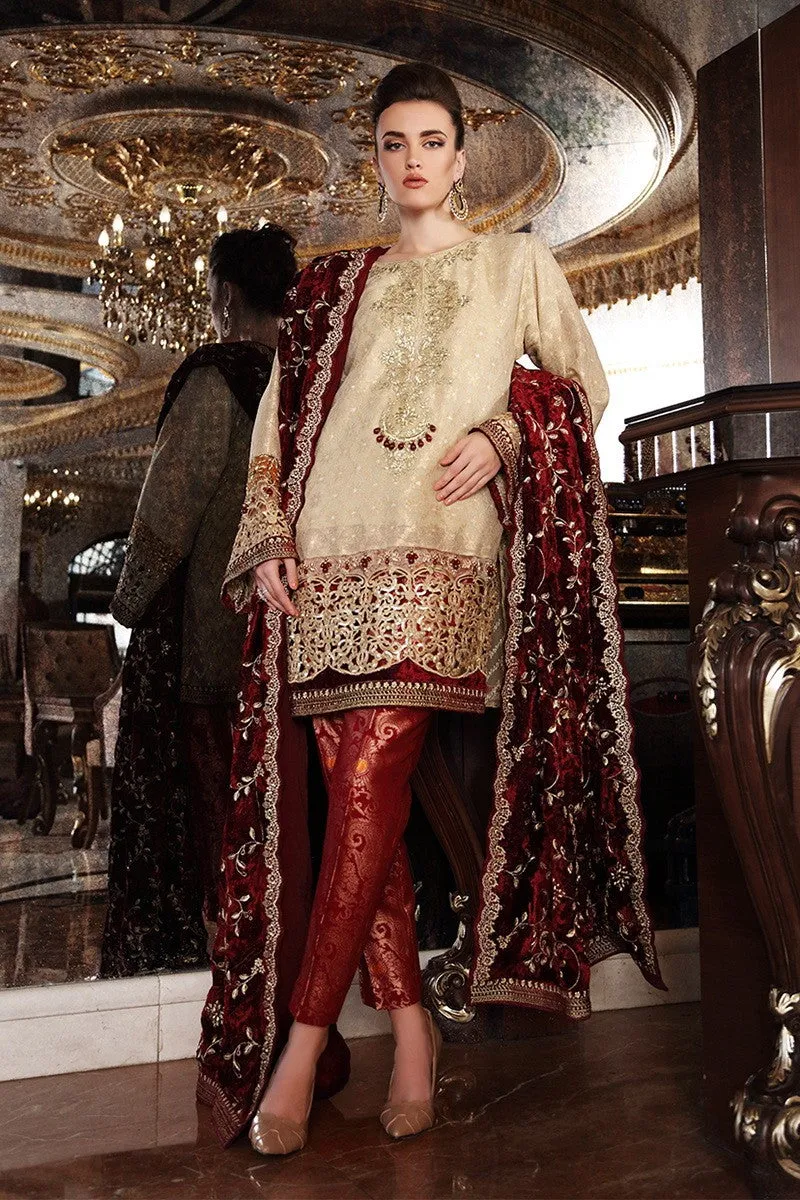 MARIA.B. MBROIDERED Wedding Edition – Maroon Gold - BD-906