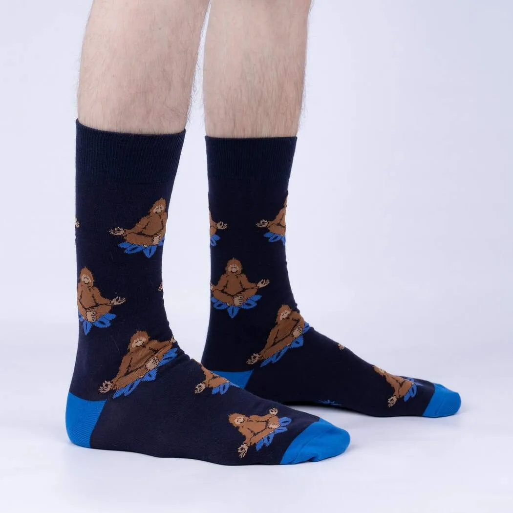 Meditating Bigfoot Men's Crew Socks