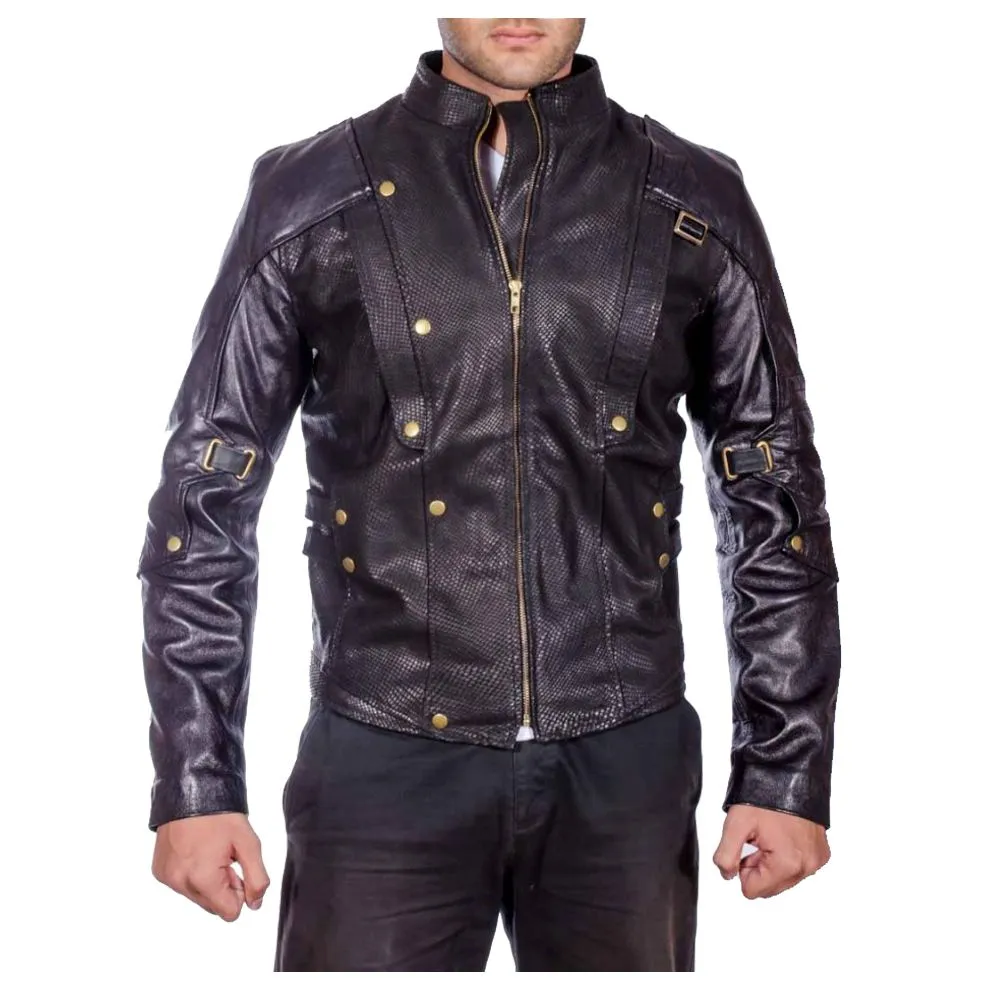 Men Black Fashion biker Leather Jacket