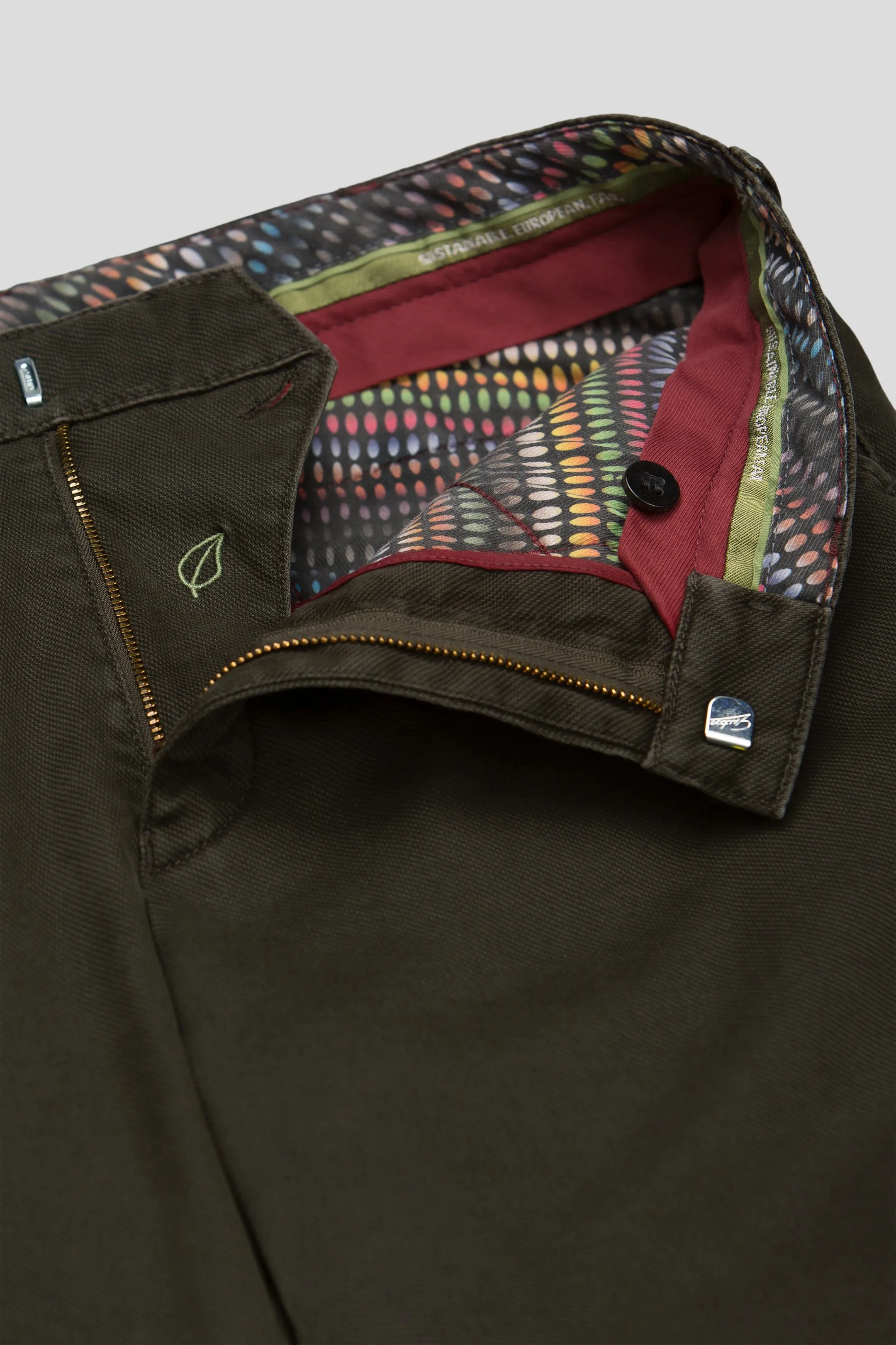 MEYER Chicago Trousers - 5613 Fine Micro Cotton Chinos - Laurel Green