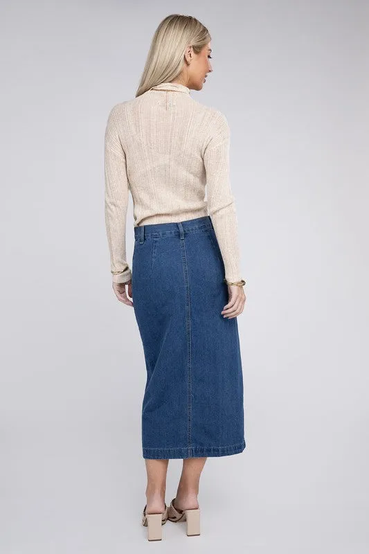 Midi Denim Skirt