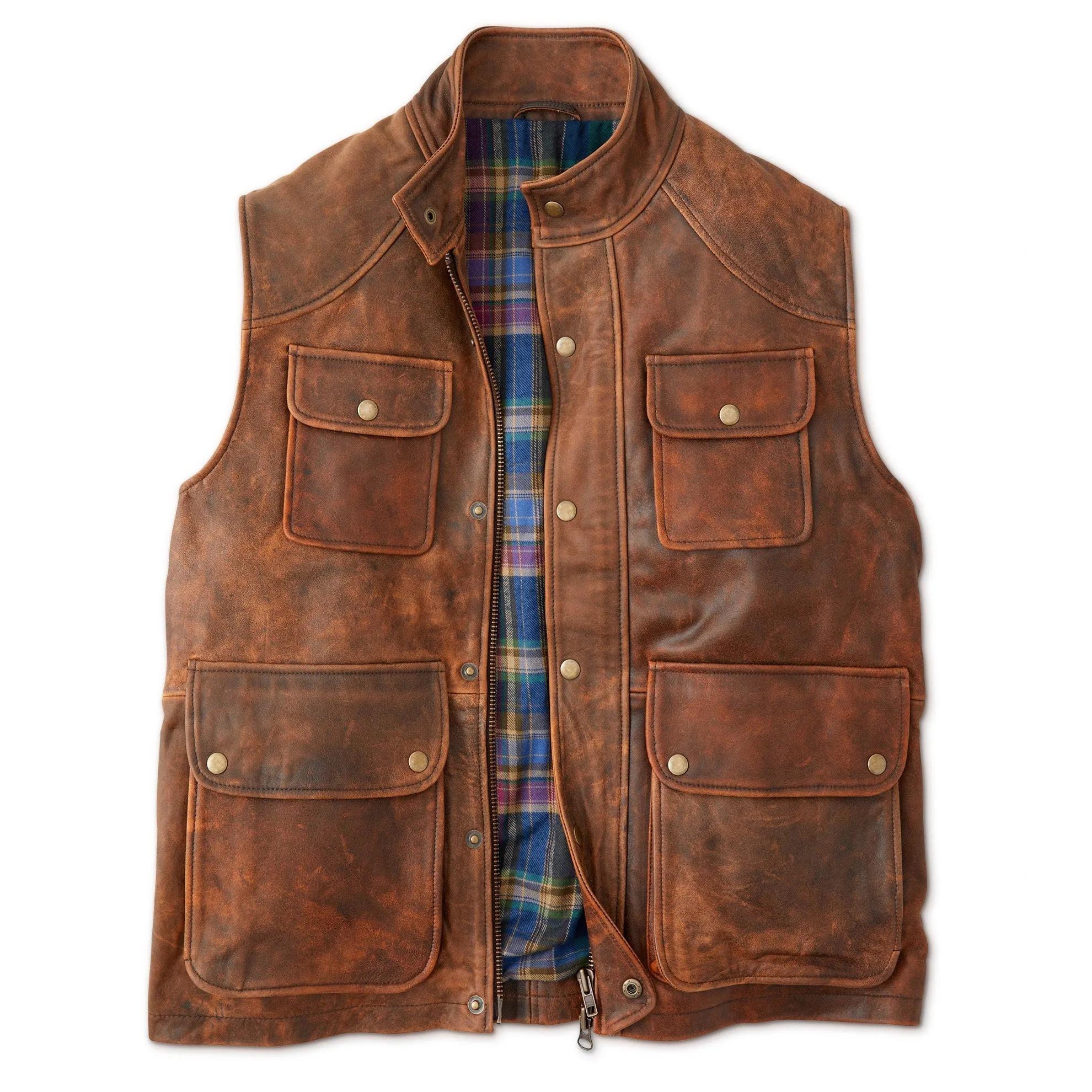 Missoula Leather Cargo Vest - Tall