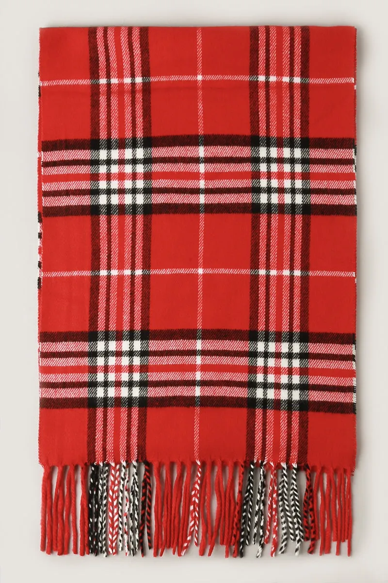 Monogrammed Cashmere Feel Scarf - Monogrammed Plaid Blanket Scarf, Bridesmaid Gi