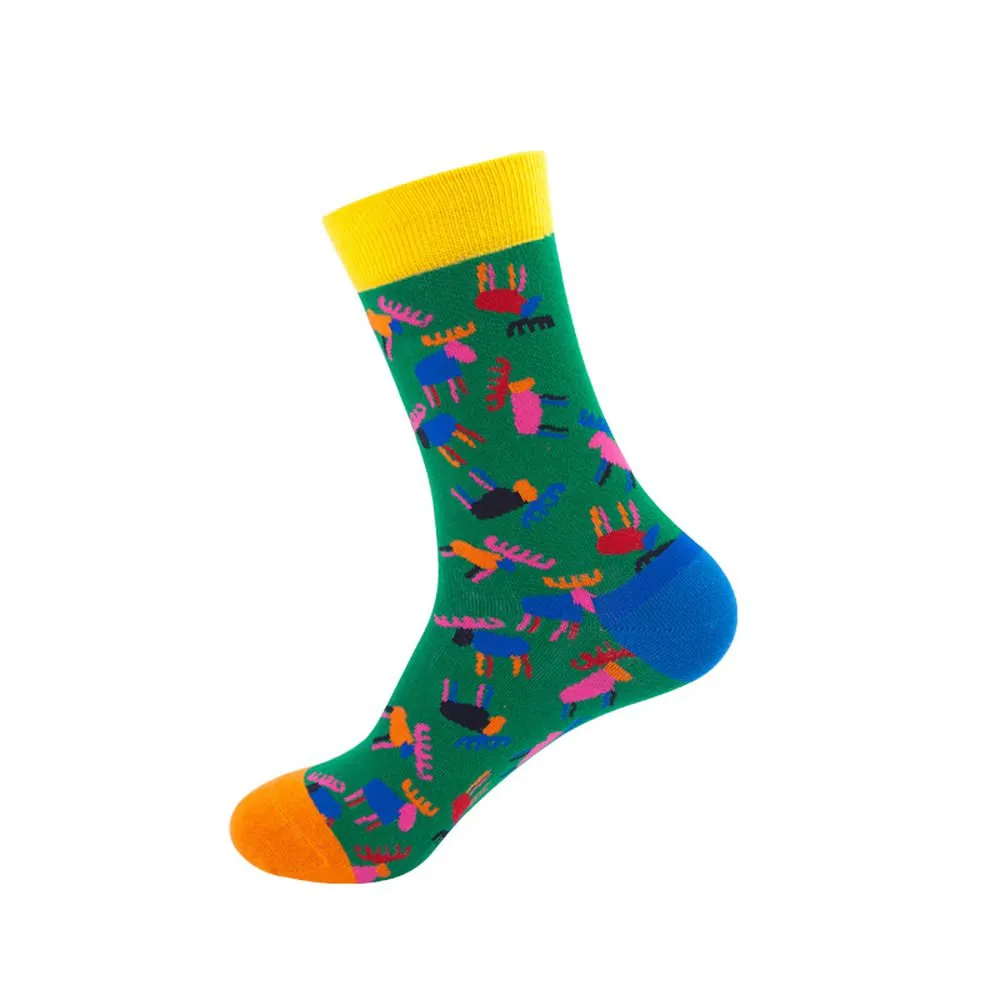 Mox JT Printed Autumn Funny Socks - Multi Color Optional