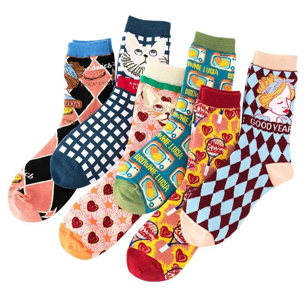 Mox JT Women Cute Cat Cartoon Socks for Winter