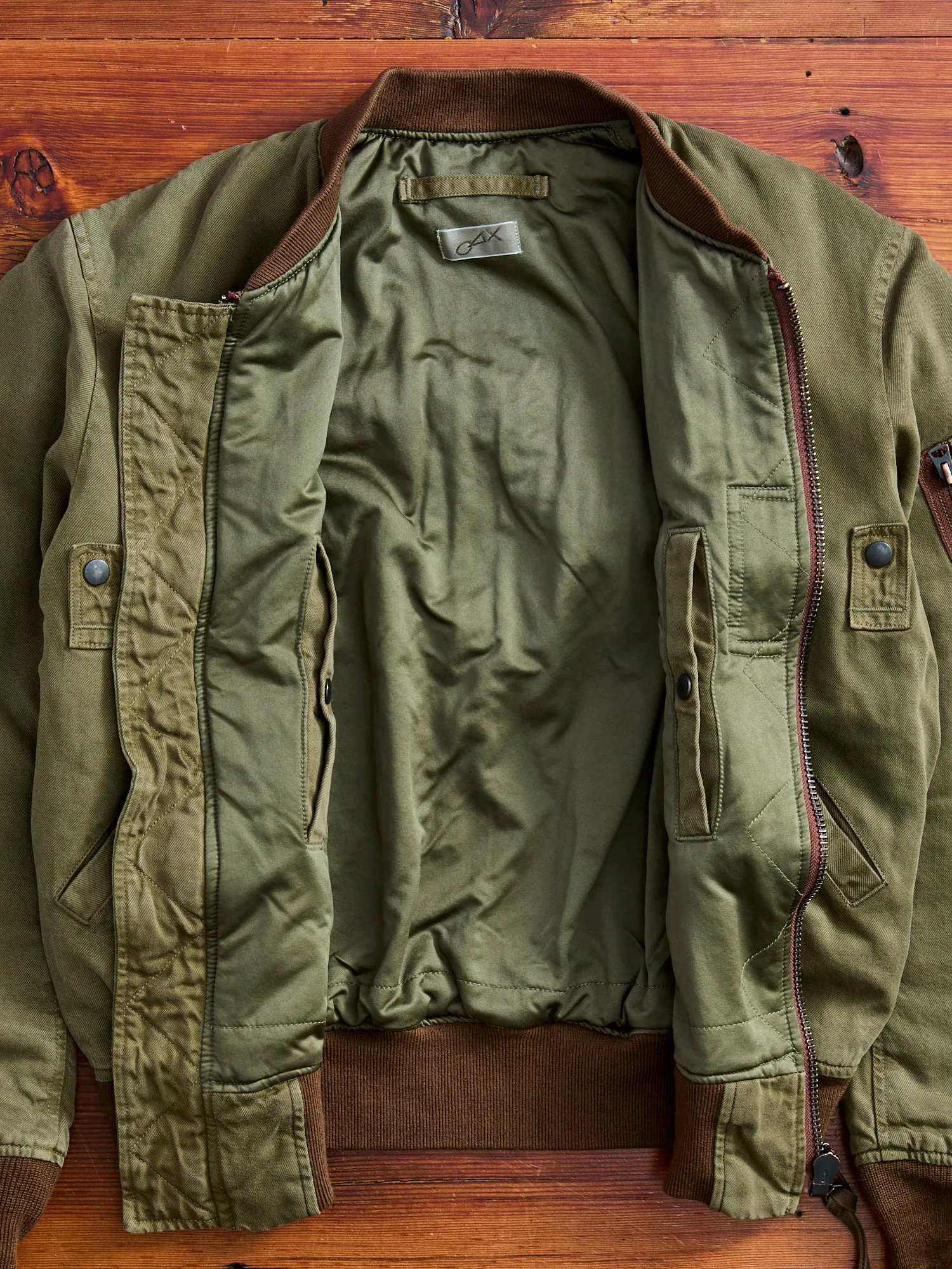 MSP-4025 Vintage Wash MA-1 Jacket in Army Green