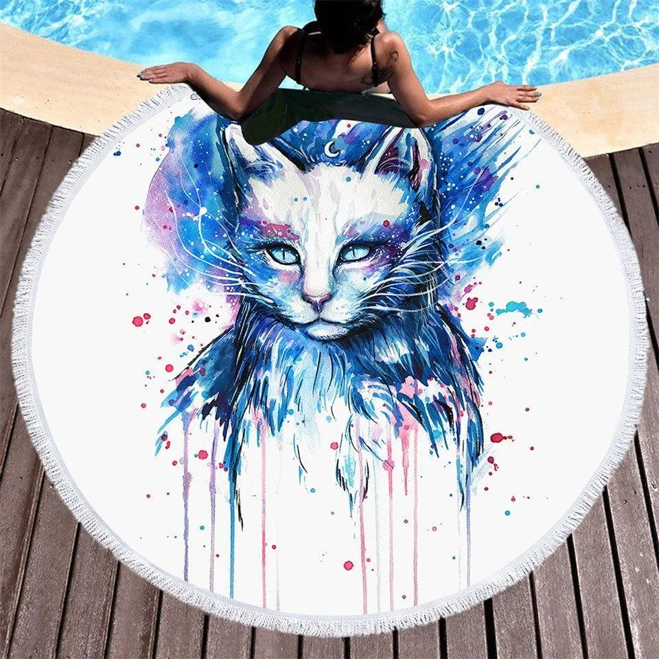 My Spirit Animal Round Beach Towel Collection