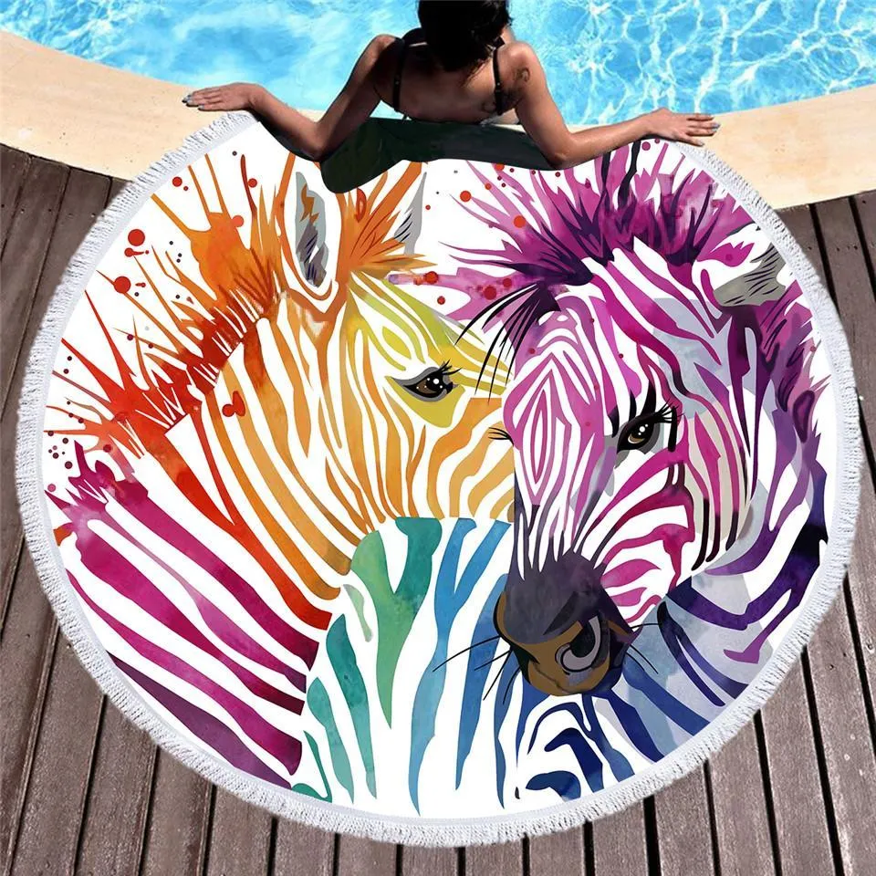 My Spirit Animal Round Beach Towel Collection