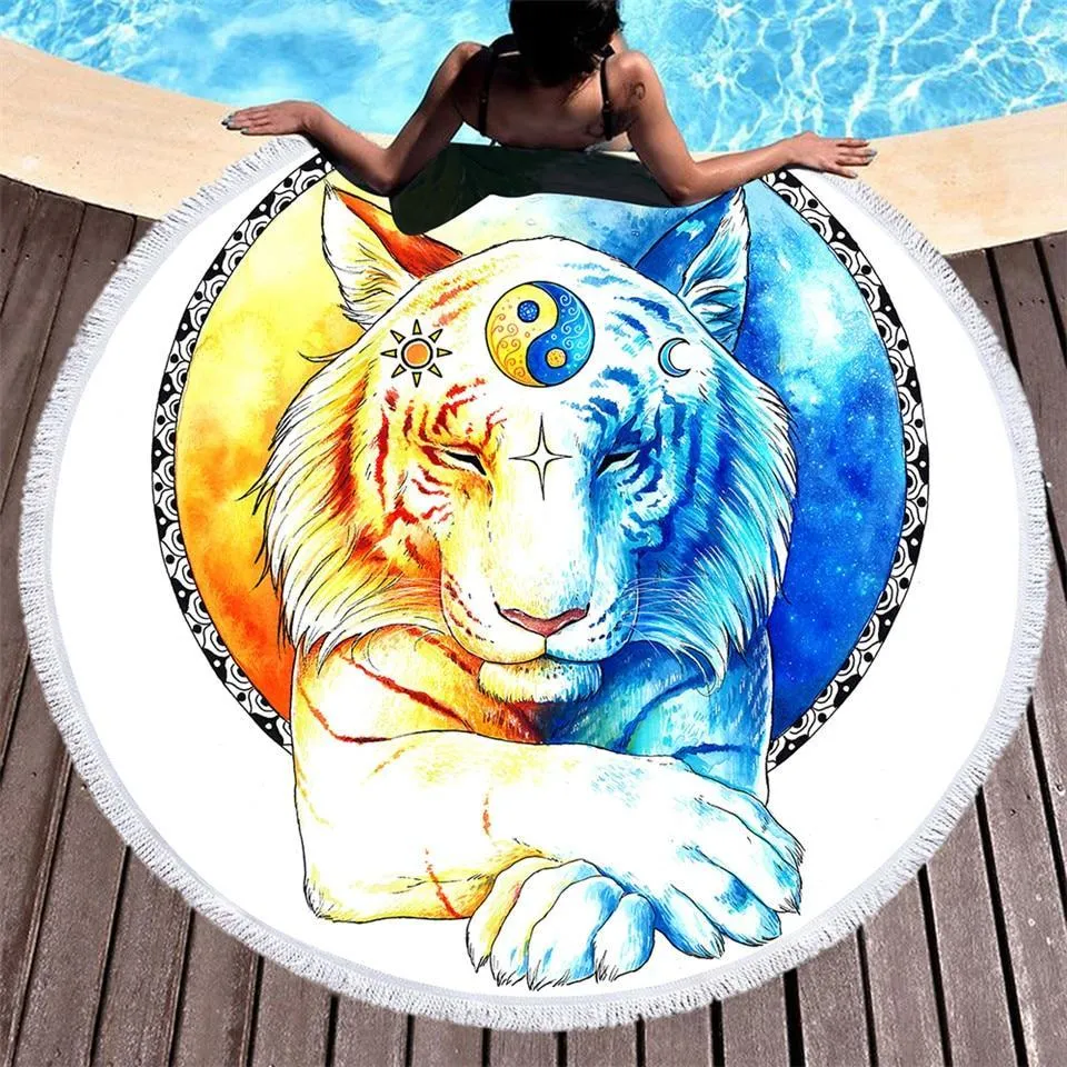 My Spirit Animal Round Beach Towel Collection