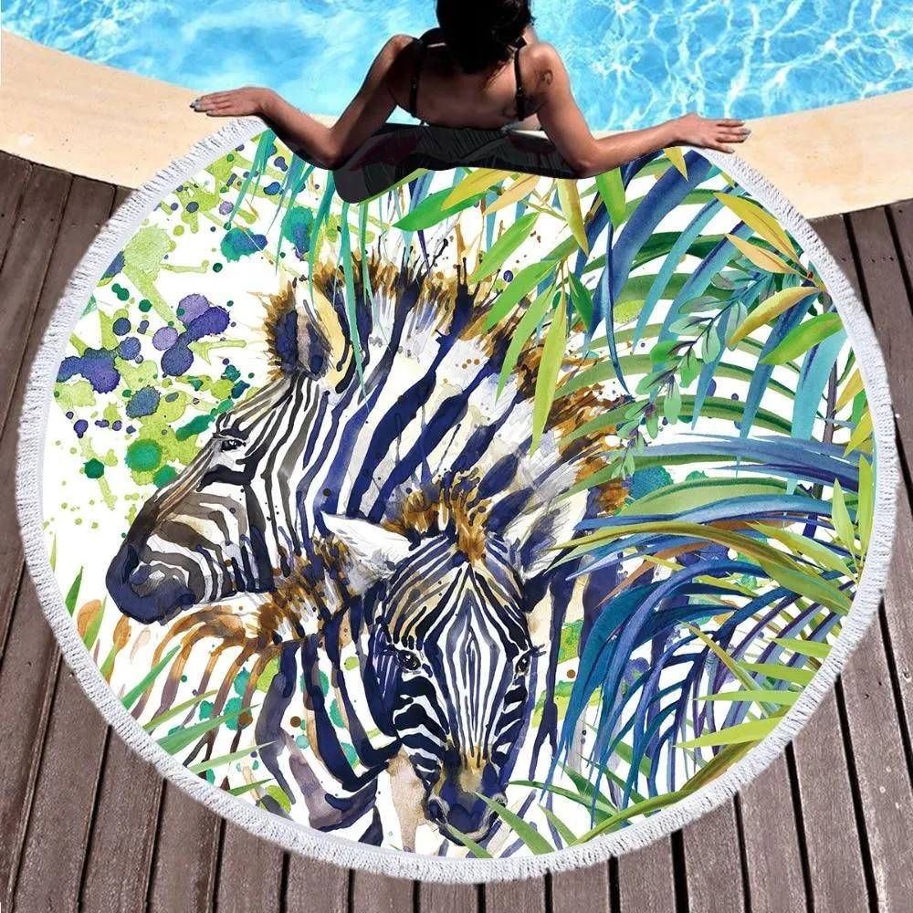 My Spirit Animal Round Beach Towel Collection