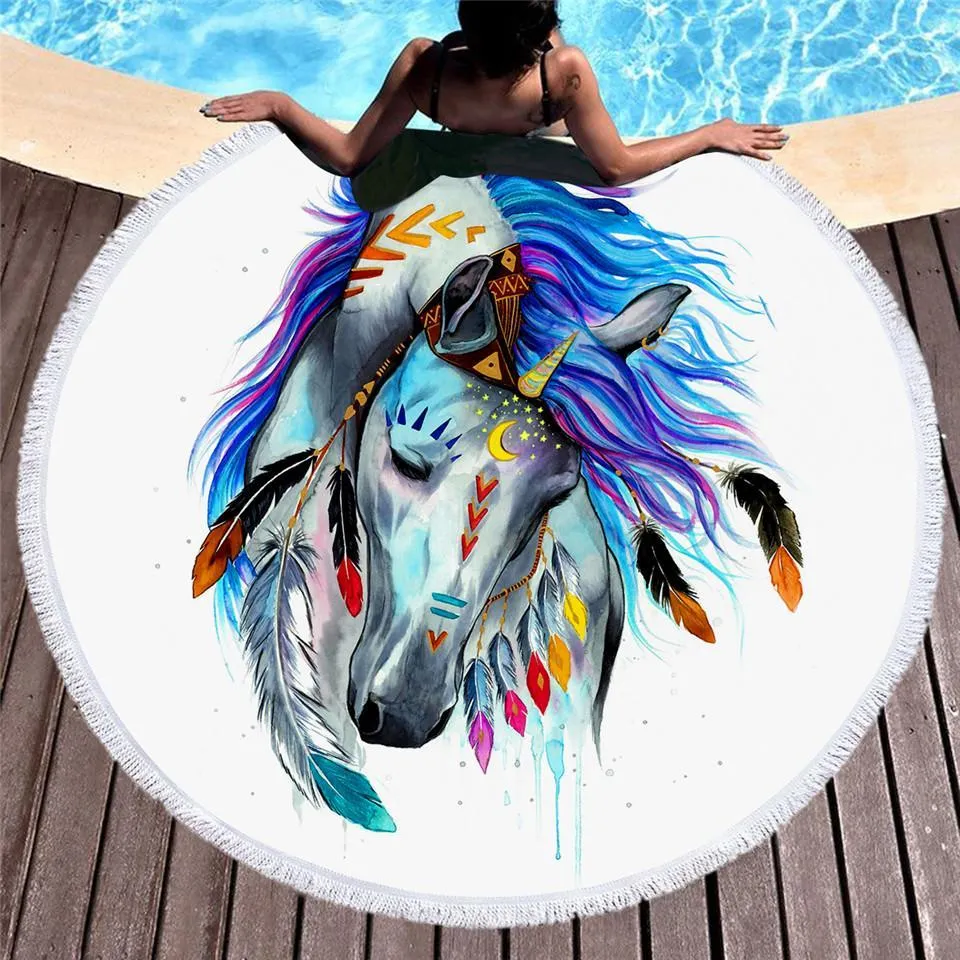 My Spirit Animal Round Beach Towel Collection