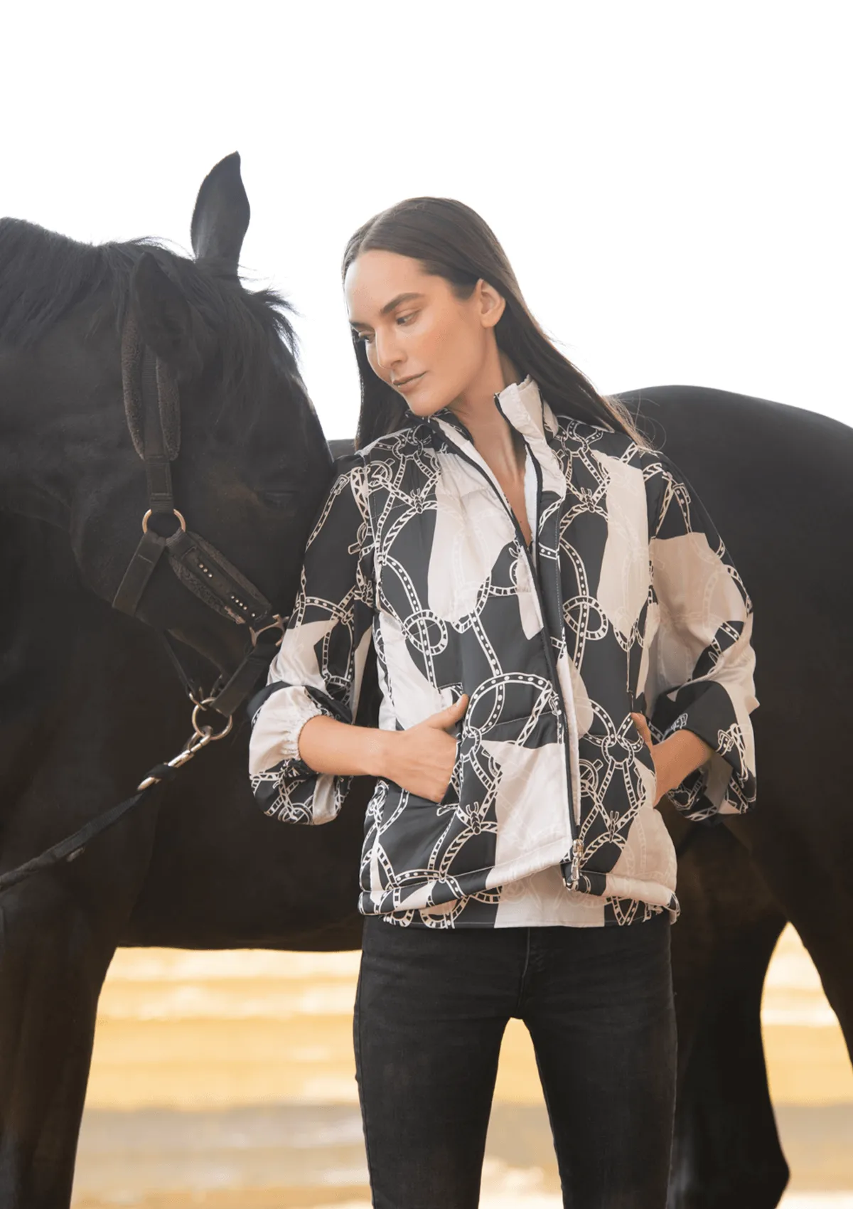 Mystic Vest | Saddlery Print | Noirtaupe