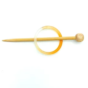 Natural Stone Shawl Pin ~ Orange Stone Ring S