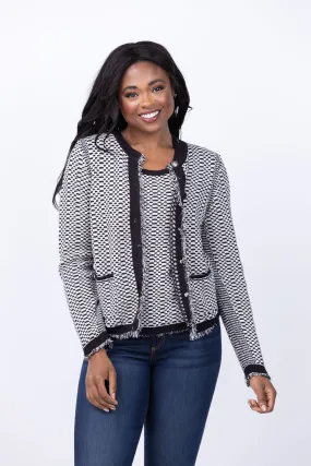 Nic   Zoe Opposites Attract Sweater Jacket in Black Mix