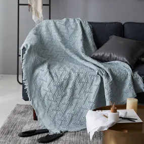 Nordic Muted Color Cotton Throw Blanket