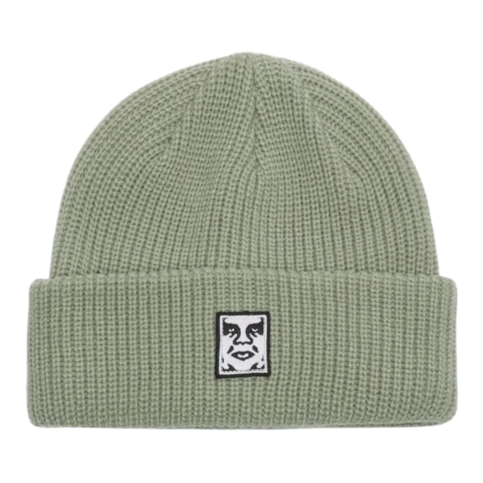 OBEY MID ICON PATCH CUFF BEANIE ABBEY STONE