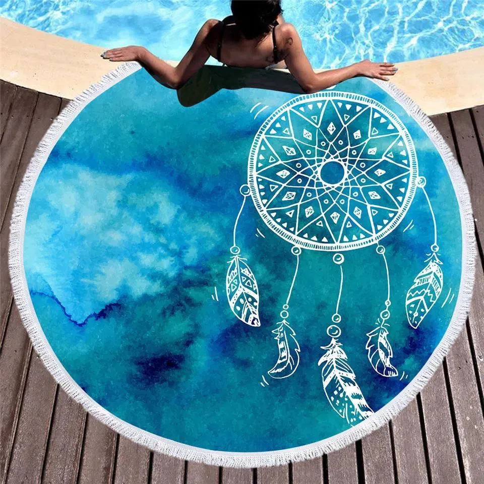 Ocean Dreaming Round Beach Towel