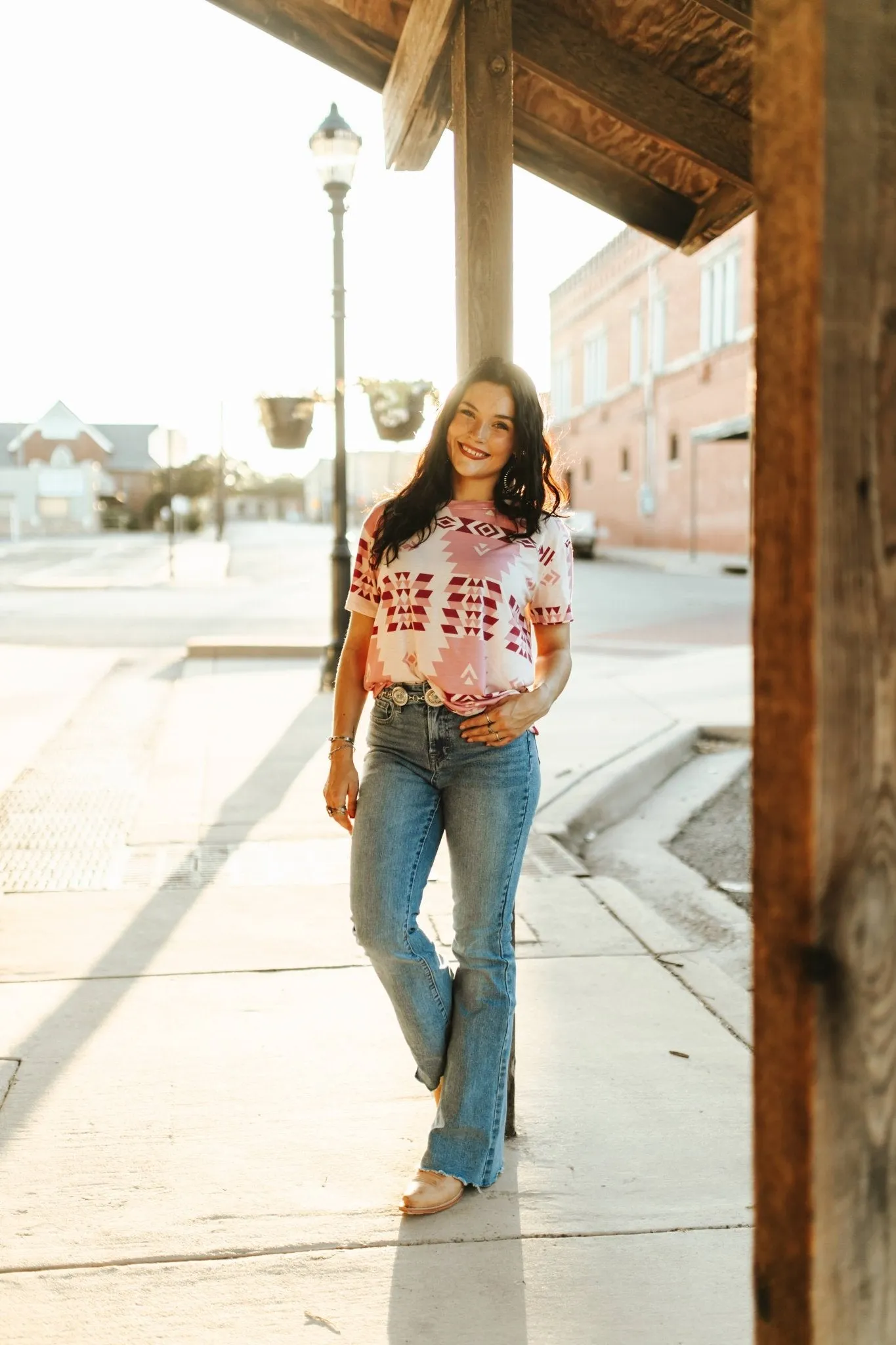 Pink Aztec Short Sleeve Tee