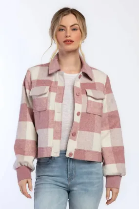 Pink Check Cropped Fernice Jacket