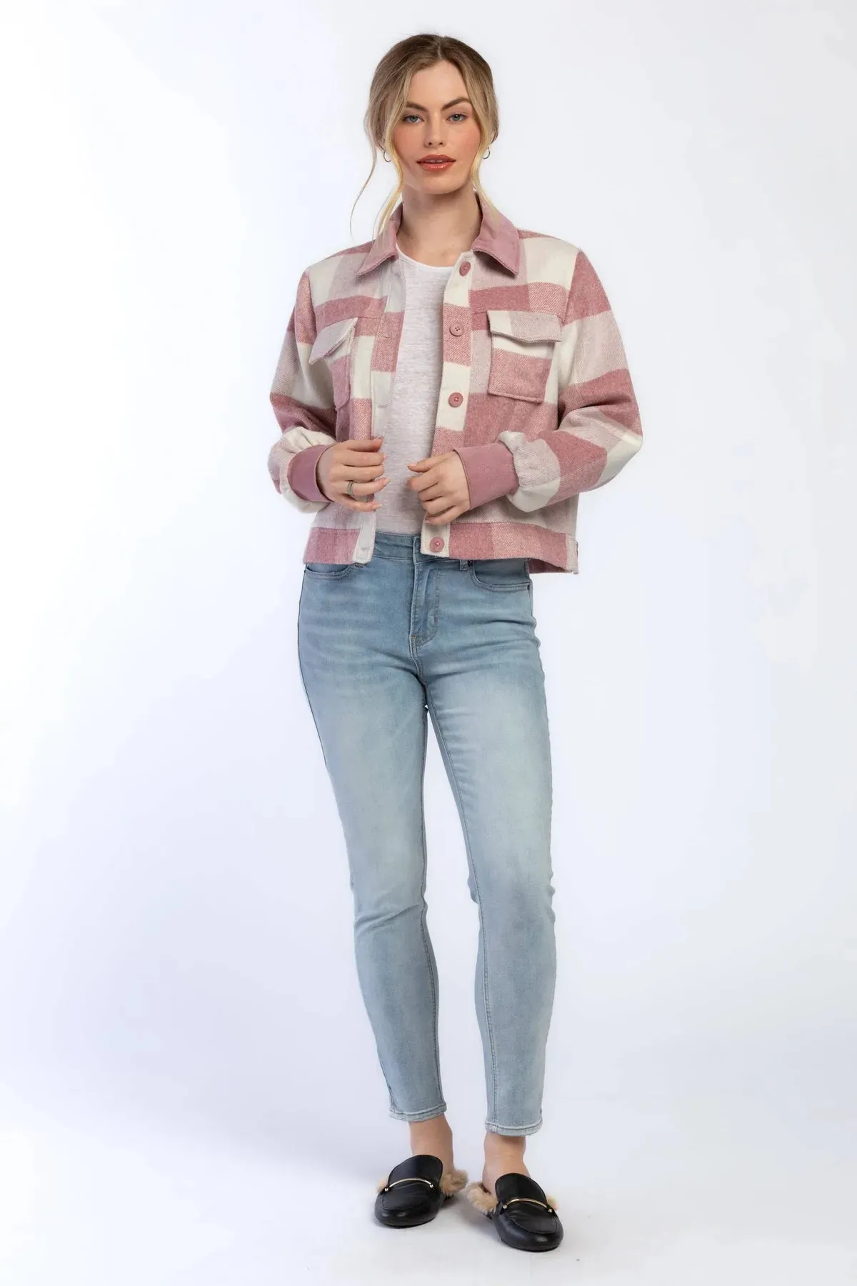 Pink Check Cropped Fernice Jacket