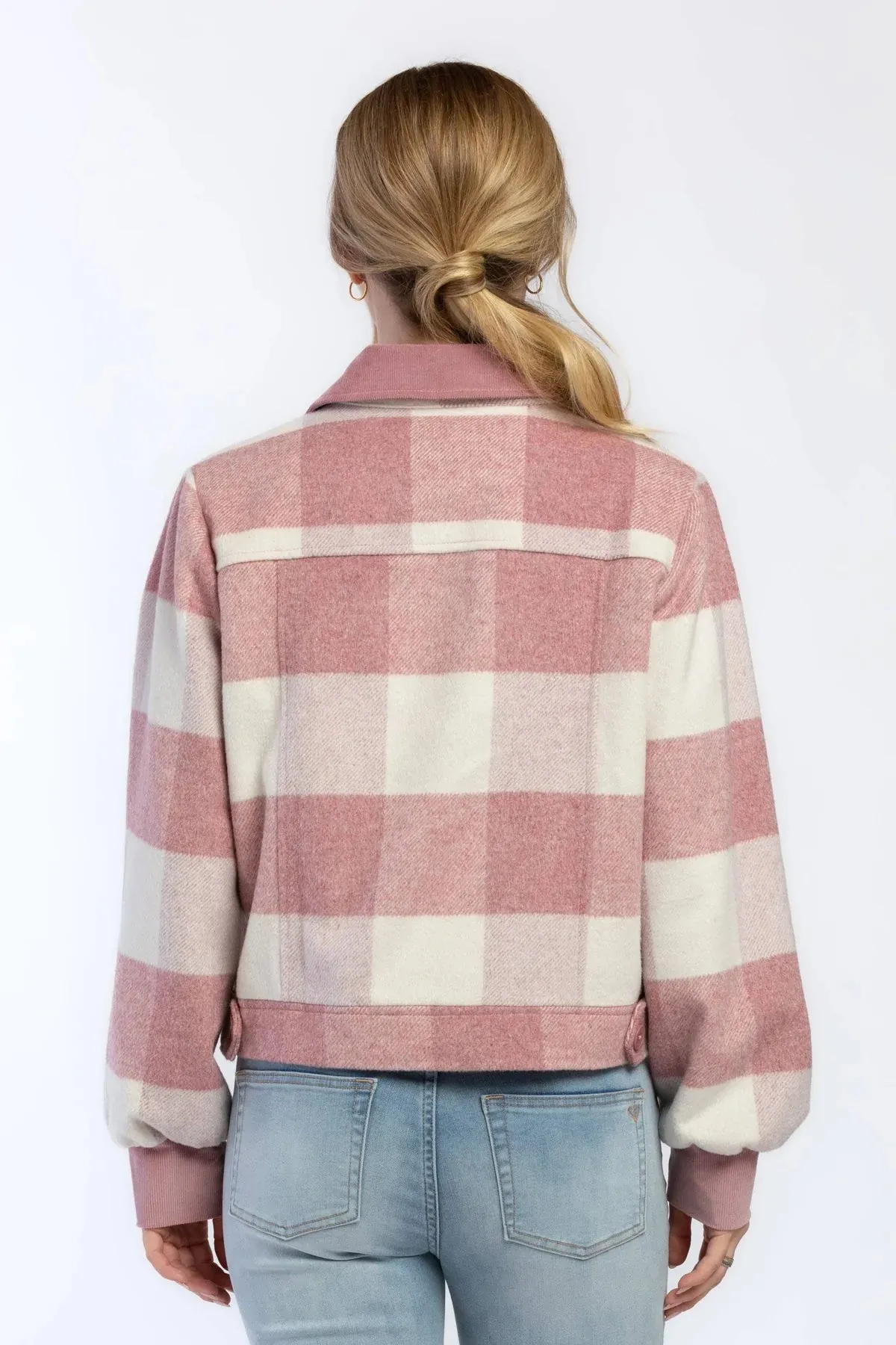 Pink Check Cropped Fernice Jacket