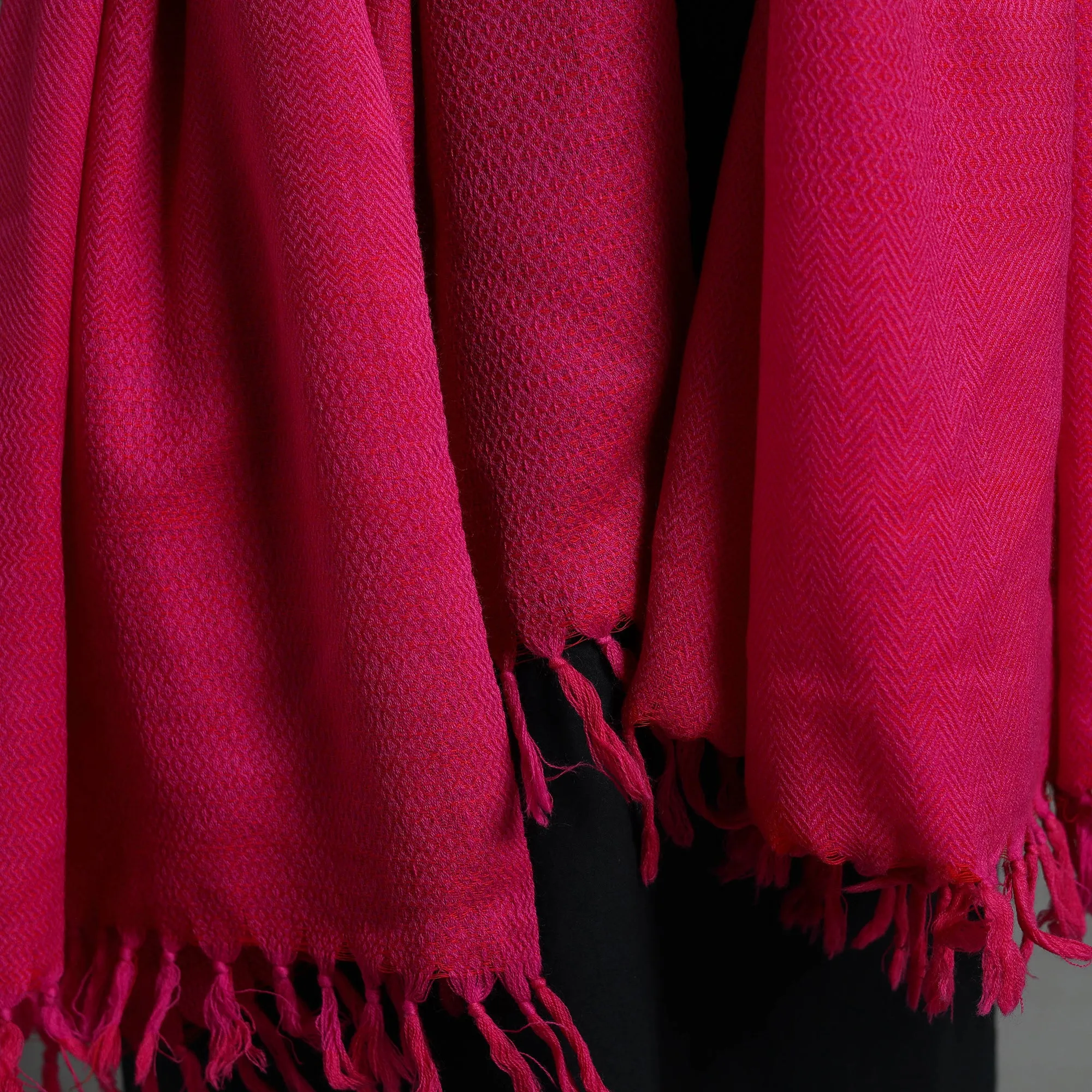 Pink - Kumaun Handwoven Pure Merino Wool Shawl for Women 59