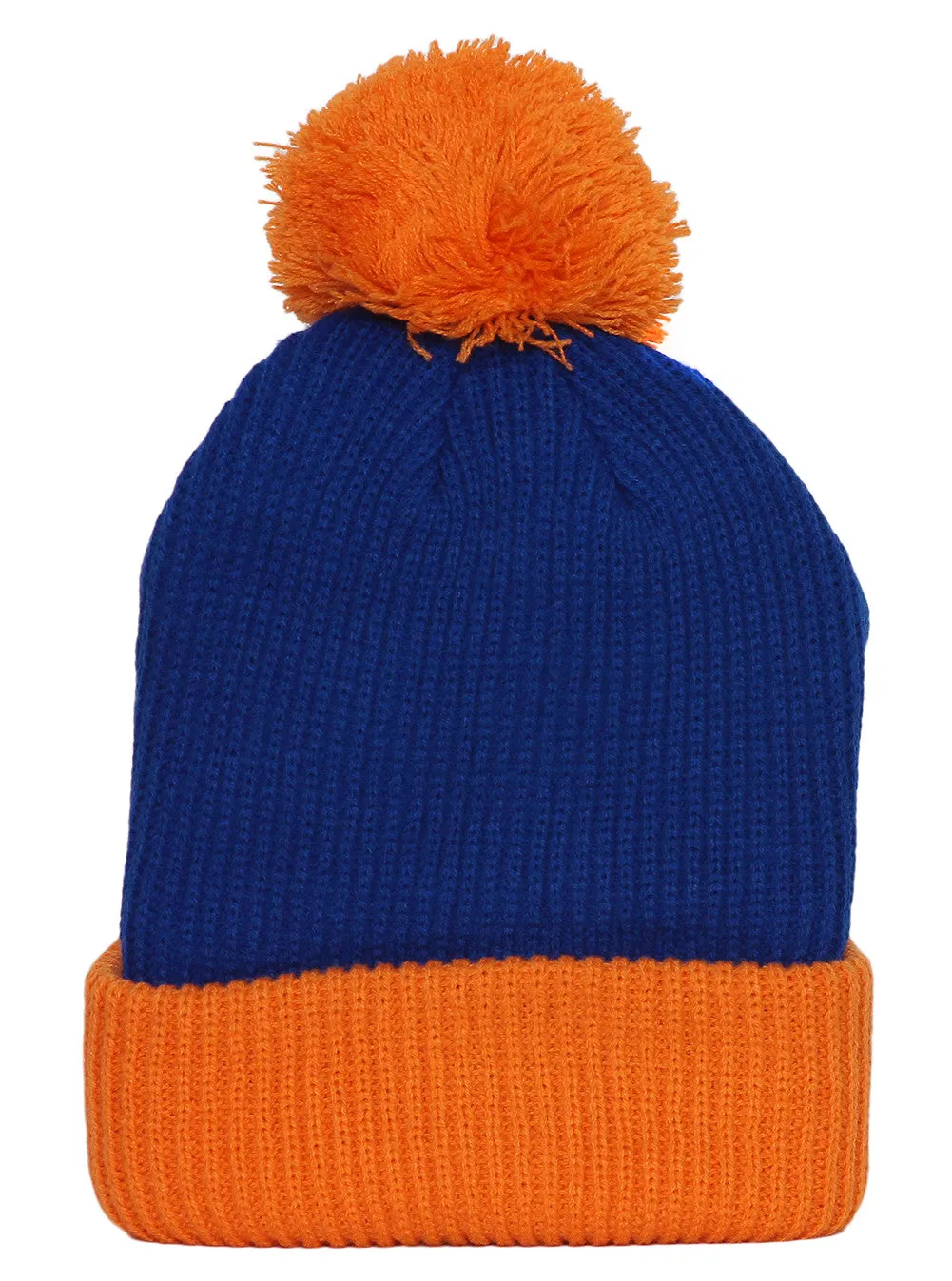 Plain 2 Tone Beanie w/ Pom