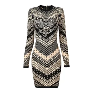 Pre Order:  Vintage Tribal Padded Midi Dress