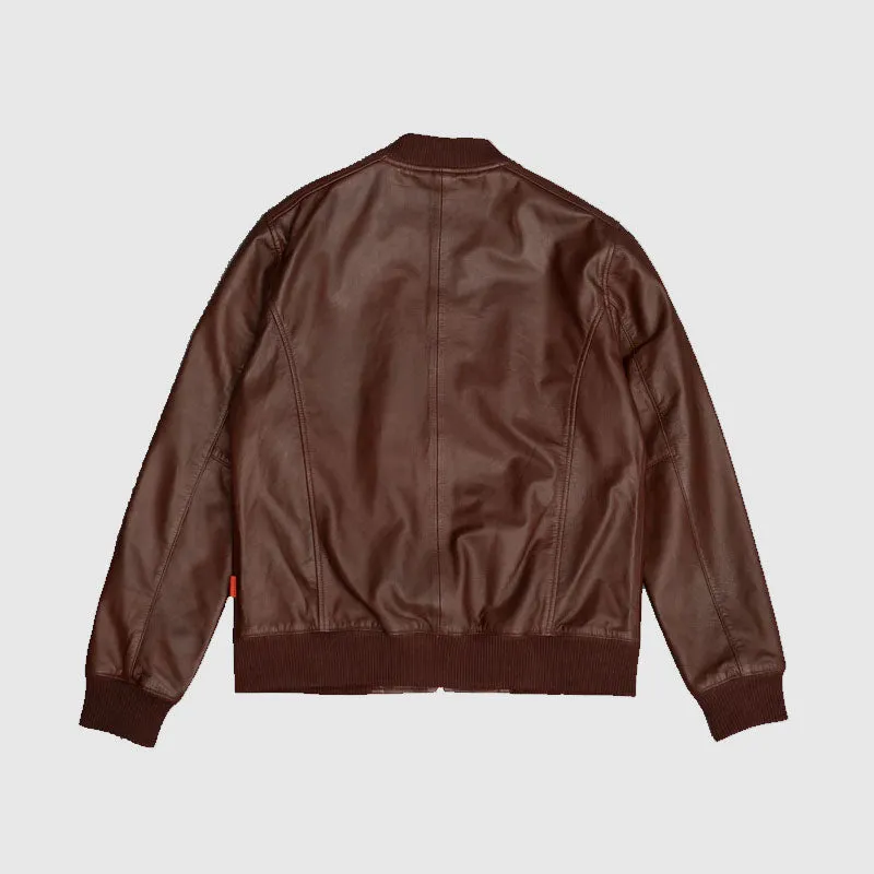 Premium Quality Mens Leather Bomber Jacket