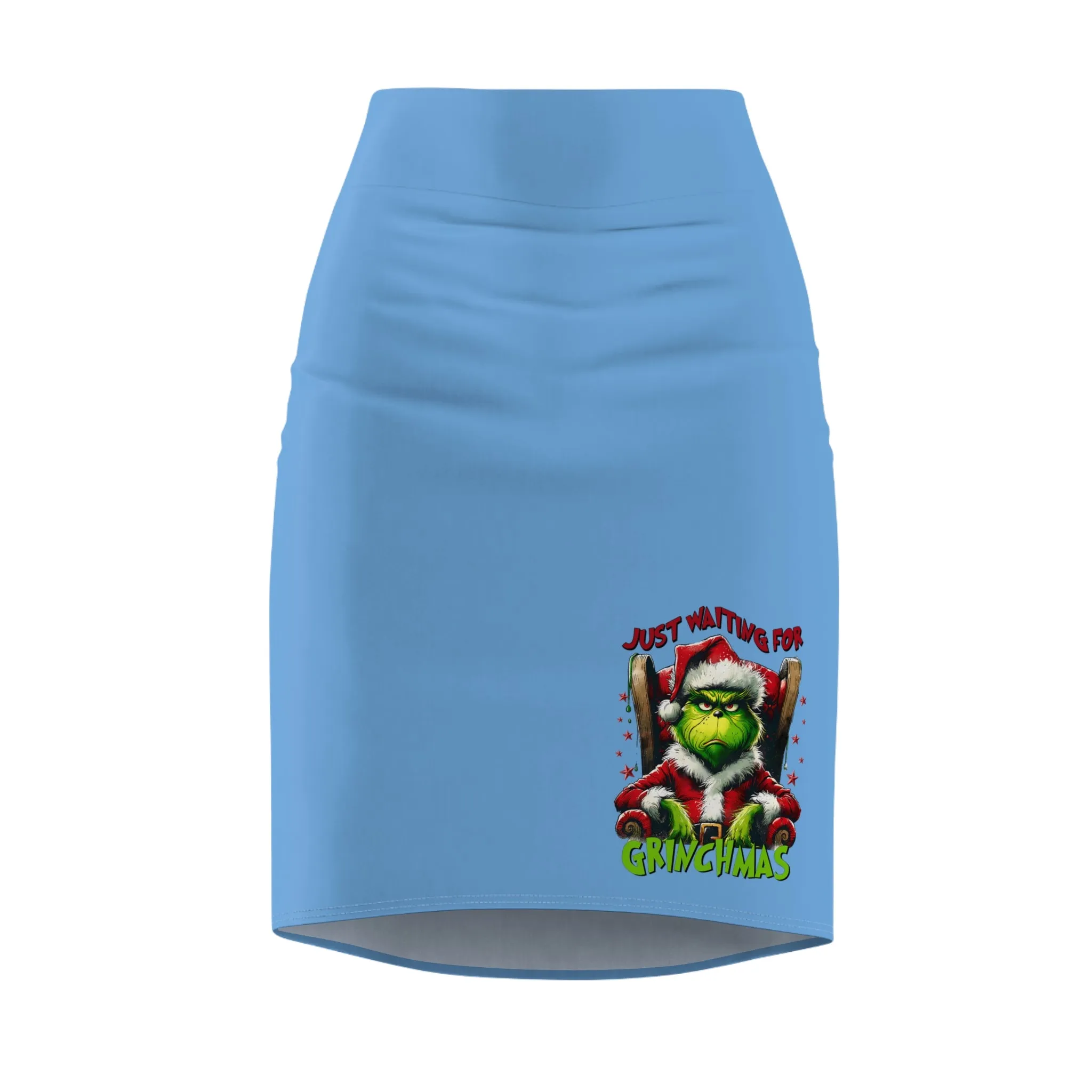 Princess Grace Festive Grinch Women's Pencil Skirt - Perfect for Christmas Celebrations