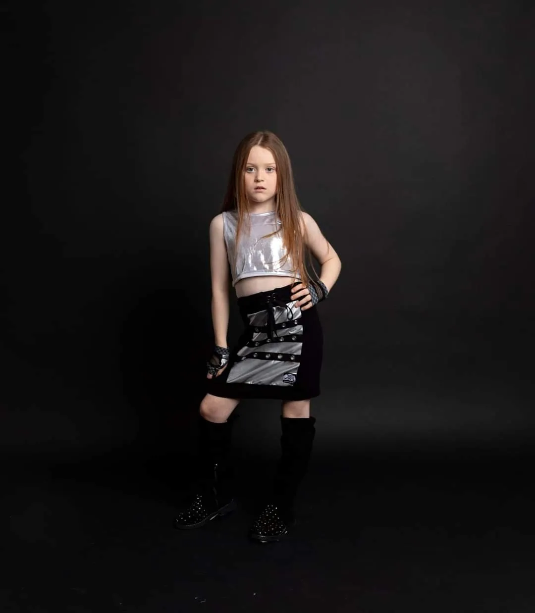 Punk Mini Skirt for girls with suspender straps in color choices